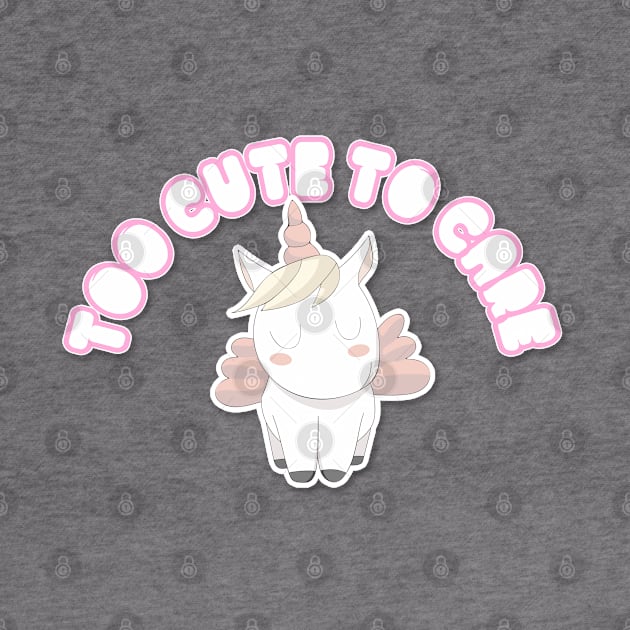 Too Cute To Care - Pastel Unicorn Design by DankFutura